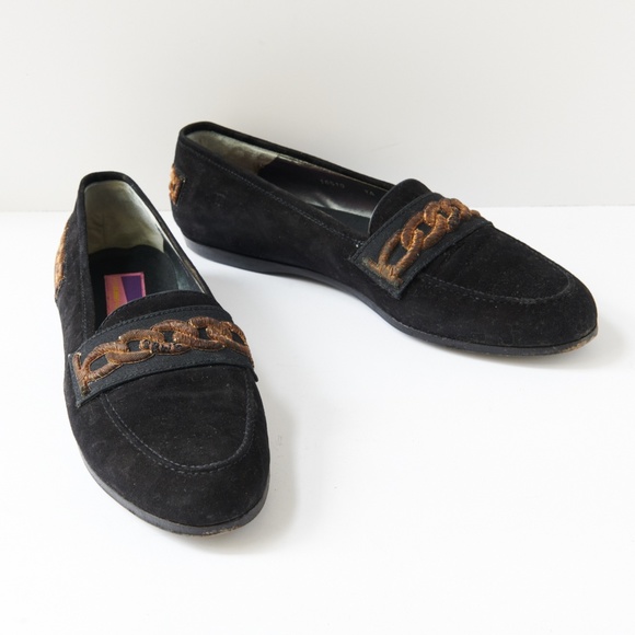 80s - SUSAN BENNIS - WARREN EDWARDS - Loafer - Men\'s - 10.5 - BLK Suede